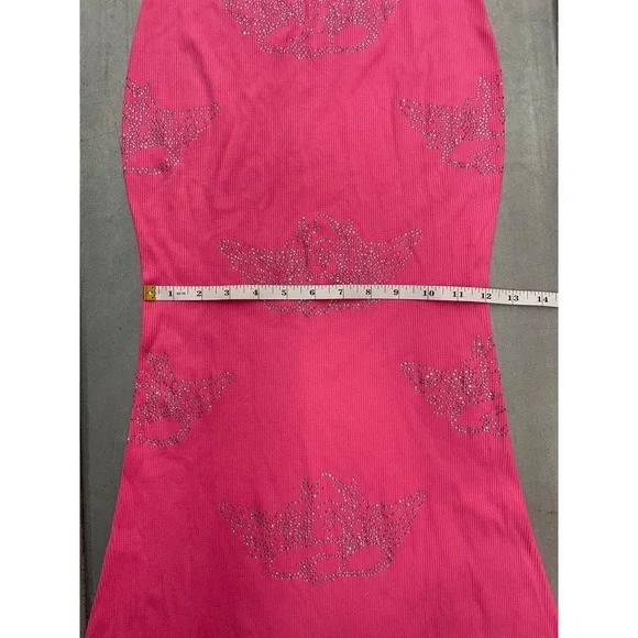 Boys Lie Urban Outfitters Be Mine Diamante Maxi Dress Womens Small Pink Angels - Picture 9 of 14